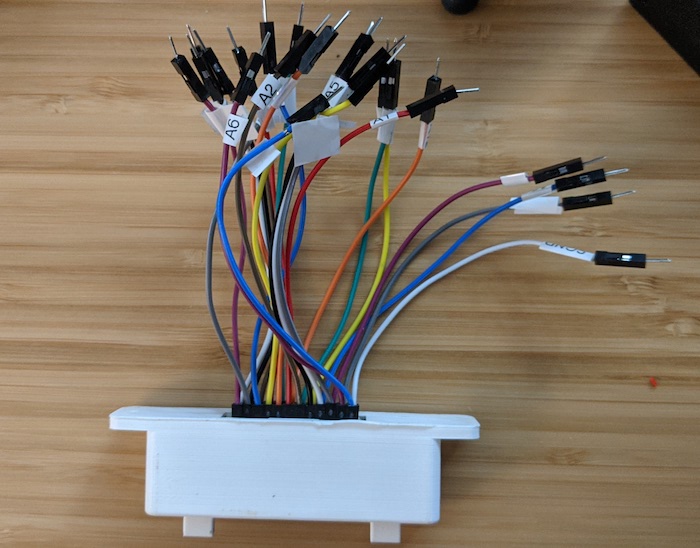 cart guide with connector and wires